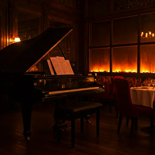 Interior nocturno sofisticado